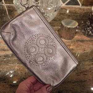 Metallic Grey Wristlet